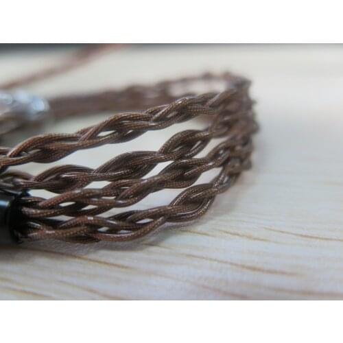 F30 8-Strand Braided 6N OCC Copper Foil Wire and OCC Silver-Plated Copper Hybrid Finished Earphone Cable 3.5mm to 0.78mm