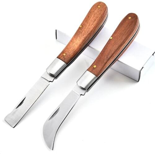 Dobeli Stainess Steel Pocket Folding Knife Wallpaper Rosewood Handle Sickle Mushroom Karambit Knife Utility Electrician Knife