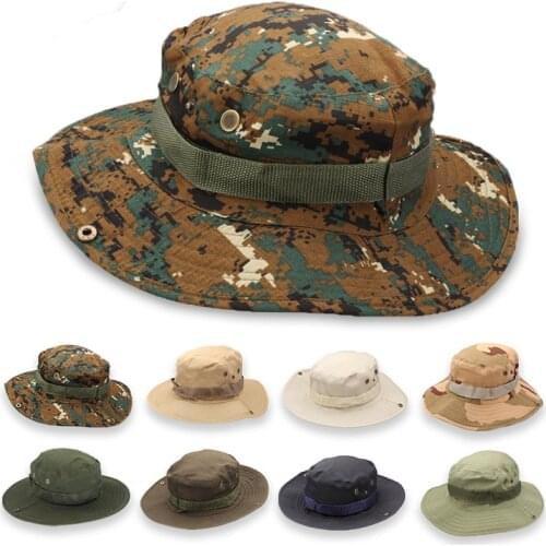 2020 New Outdoor Classic Fishing Cap Army Style Cap Breathale Wide Fishing Hat Hiking Sun Protection UV Jungle Cap For Men Women