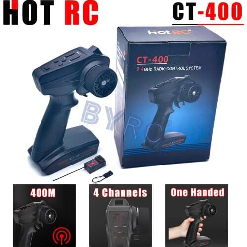 HotRC CT-400 2.4GHz 4CH FHSS GFSK Retome Controller Radio Transmitter 400M With Receiver for RC Toy Car Truck Boat Tank Racer