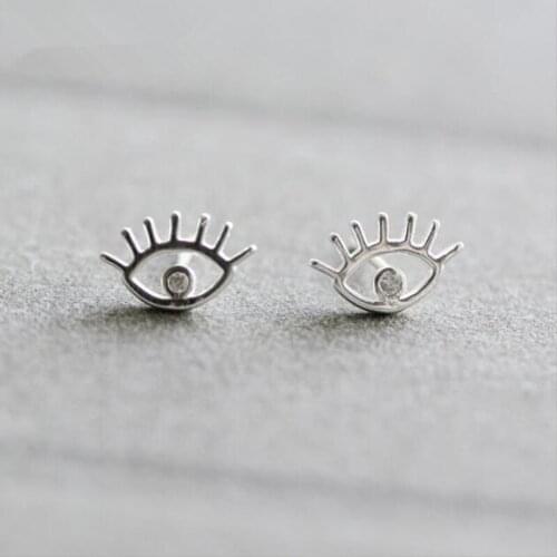 Korean Fashion Creative Zircon Eyes Stud Earrings for Women 925 Sterling Silver Jewelry INS Hotsale Accessories Fine Gifts SE229