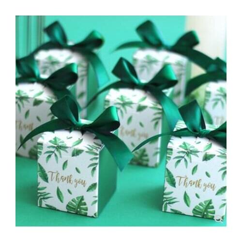 Sen Department Green Creative Square candy box wedding favor chocolate box party supplies box christmas gift box baby shower