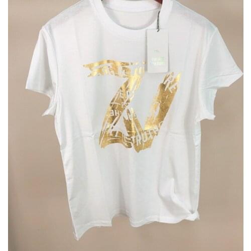 Summer Women Brand O-Neck White Letter Print Cotton T-Shirt Female Fashion High Street Designed Tees Ladies Casual New Top ML043