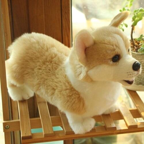Lovely Plush Toy Simulation Dog Kids Dolls Corgi Stuffed Pet Soft Animal Toys For Children Girls Birthday Gift Home Decor Mascot
