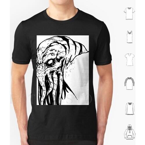 Tentacle Monster T Shirt Men Cotton 6xl Scary Hardcore Creepy Sea Creature Black And White Cool Art Tshanks
