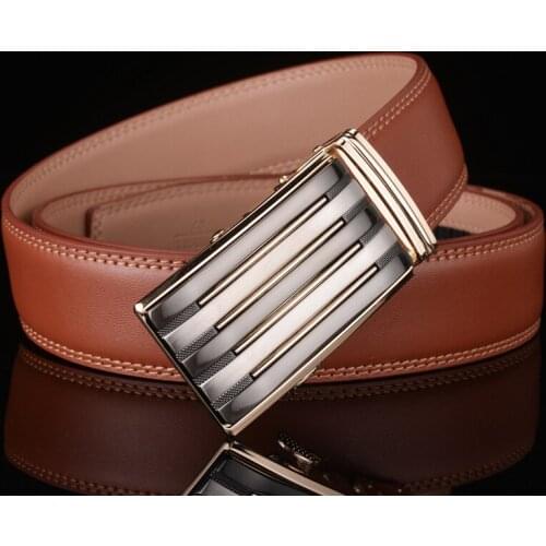 Plyesxale Mens Belts Luxury Brand Designe Leather Strap Automatic Buckle Waist Belt Jeans cinto ceinture homme luxe marque G4