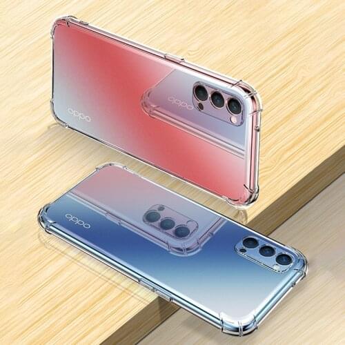 Soft Transparent Phone Case for OPPO Reno 4 Pro Z F SE Lite Airbag Silicone Coque 4SE 4Z 4F 4Pro 4Lite 5G Shockproof Cover Funda
