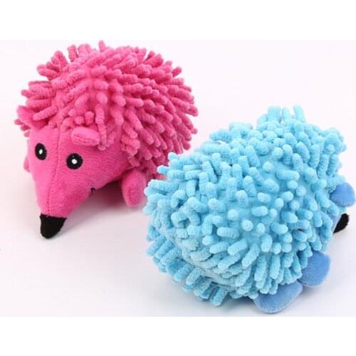 Soft Durable Chew Bite Resistant Molar Squeaky Toy Pet Dog Interactive Velvet Hedgehog Shaped Toys Dogs Cats Entertainment Play