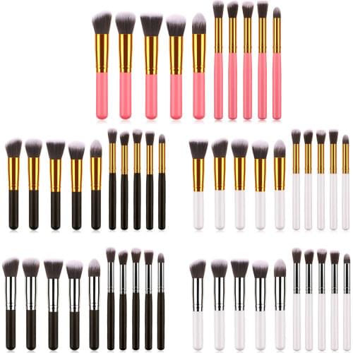 2020 New 10pcs Makeup Brushes Set For Foundation Powder Blusher Lip Eyebrow Eyeshadow Eyeliner Brush Wooden Handle Cosmetic Tool