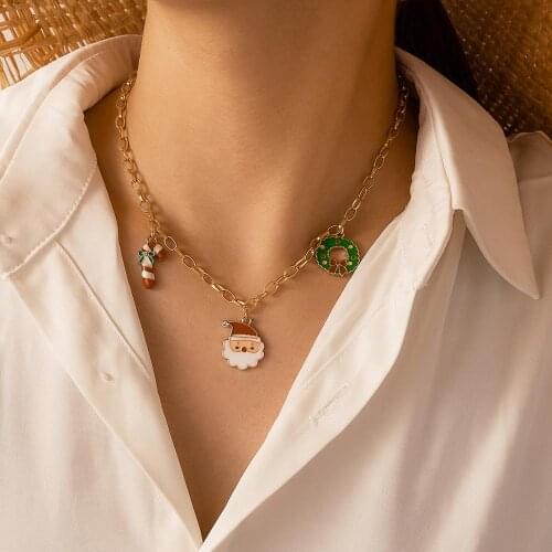 New Cute Christmas Necklaces for Women Girls Xmas Gift Christmas Decorations for Home 2020 Navidad Christmas Ornaments