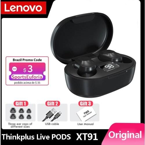Hot Original Lenovo Xt91 Earbuds Wireless Earphone Bluetooth Stereo Bass Headset With 300mah LED Display Charging Box PK Airdots