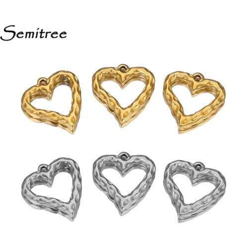 5pcs 18K Gold Stainless Steel 20mm Heart Pendants Charms for DIY Jewelry Necklace Making Women Accessories Findings Wholesale