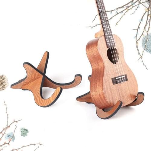 Portable Wood Ukulele Stand and Guitar Stand Folding for Mandolins Violins Instrument Placement Display Acoustic Electric Guitar