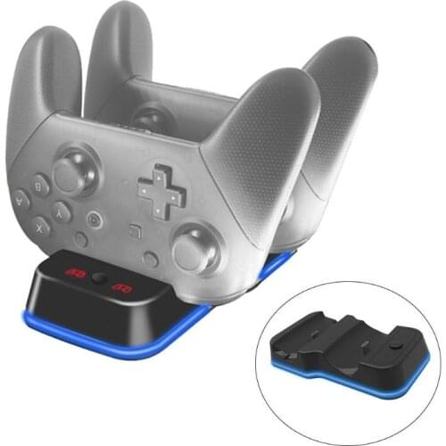 Portable Dual USB Charger for Nintend Switch Pro Controller Charging Dock Station Game Controller Stand for Switch Pro Charger
