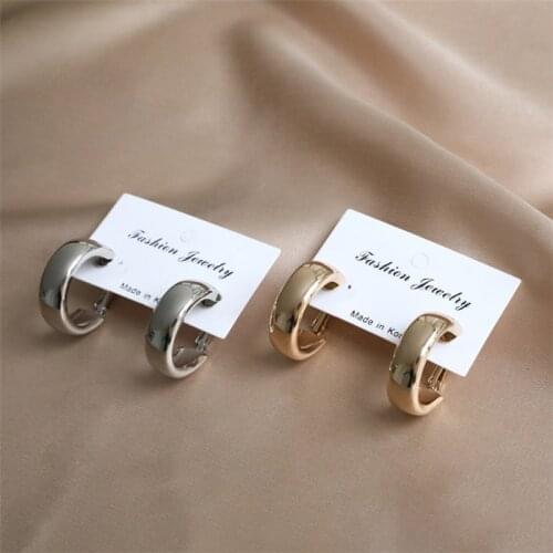 2021 Trend Big Circle Hoop Earrings Metallic Mirror Minimalist Personality Trendy Simple Earrings Womens Earrings Jewelry