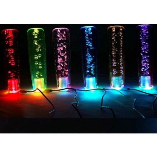 LED Colorful Car Gear Shift Knob 10/15/20/25/30CM Universal Led Color Gradual Bubble Shifter Lever Knob Acrylic Gear Head Top