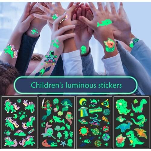 Luminous Stickers Child Kid Toy Arm Leg for Children Glow Sticker Cartoon Luminous Switch Sticker Glow in the Dark Wall Stickers