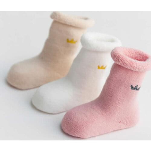 3Pair/Lot Winter Warm Baby Girls Boy Socks Newborn Baby Boy Socks Meias Para Bebe Calcetines Terry Thick Towel Cotton Tube Socks