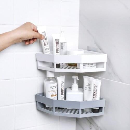 Bathroom Seamless Wall Hanging Accessories Kitchen Household Items Organizer Punch-free Corner Shelf Toilet Rack Tripod