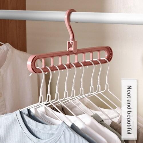Saving Hanger Multi-Port Clothing Rack Multi-function Clothes Hanger Rack 360 Rotate Clothing Storage Shelf Organizer Space