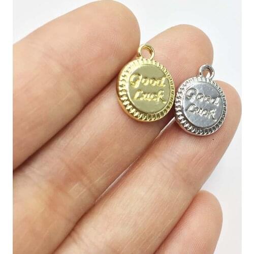 Eruifa 20pcs 12mm Letter Coin Gold/Silver Plated Bee Zinc Alloy Charms Pendant Jewelry DIY Necklace Bracelet Earrings 2 Colors