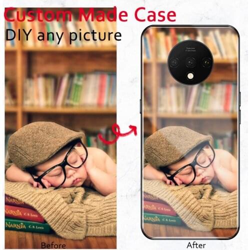 Tempered Glass back phone case for oneplus 1+ 6 6T 7 7T pro 5 5T diy custom made birthday gift print logo name photo cover funda