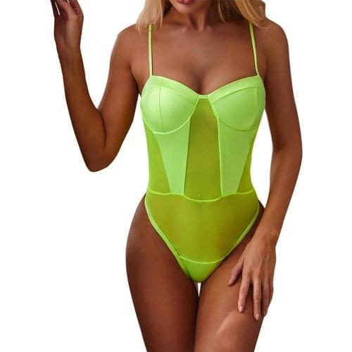 Women Summer Piece Mesh Swimsuit Solid Color Leather Bikini Striped Plus Size Swimsuit Bikini Sexy Swimsuits Woman Z0320