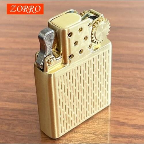 ZORRO Dual Fire Torch Insert Lighter Gas Jet Windproof Flint Gasoline Oil Lighter Refillable Butane Kerosene Liner DIY Tool Gift