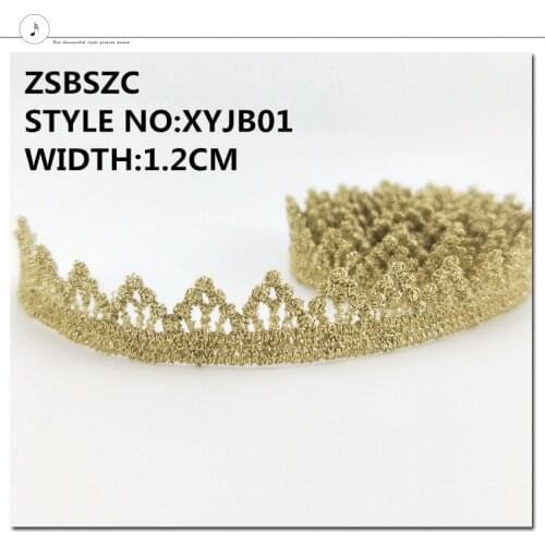 1.2CM Width 10Yards Gold Wave Lace Trim Ribbon Wedding Craft DIY Clothes Accessories Home Decor