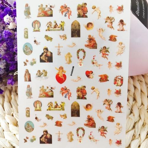 1 Sheet Angel 3D Ultra-thin Nail Art Sticker Cartoon Nail Decoration DIY Accessories Adhesive Decals Angel Nail Stickers Tr#028