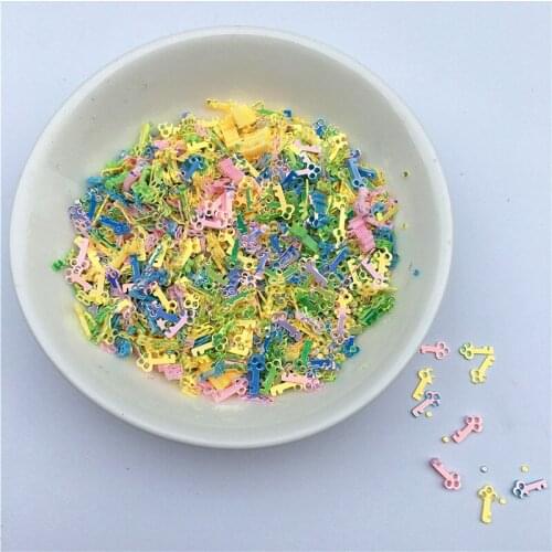 10g/Pack Mix Colors 6mm Little Key Shape Loose Sequins Paillettes Nail Arts Manicure Material,Wedding Decoration Confetti Craft