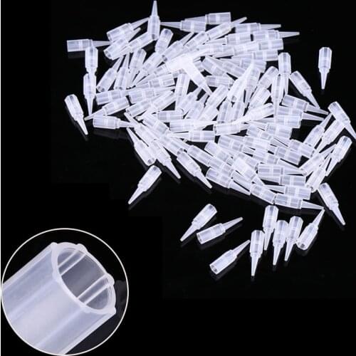 100pcs 1R 3R 5R Tattoo Needles Caps Plastic Nozzle TattooTip Cap Needles Tube Permanent Makeup eyebrow lip Tattoo Machine Supply