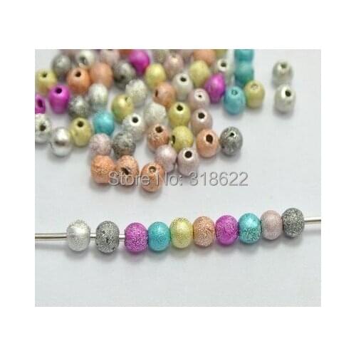 4mm 1000Pcs Mixed Multicolor Stardust Acrylic Spacer Matte Beads 4mm DIY Jewelry Accressories