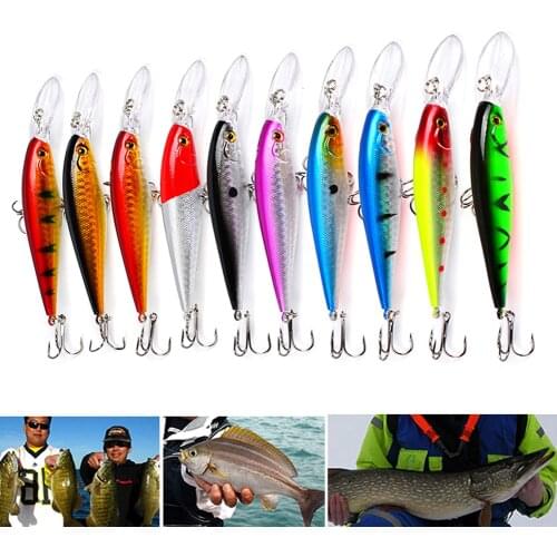11.5cm 10pcs Sinking Wobblers Fishing Lures Jointed Crankbait Swimbait 10 Types Hard Artificial Bait For Fishing Tackle Lure