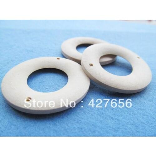 15pcs 39.80mm unfinished big hole natural wood circle ring pendant charm W0006
