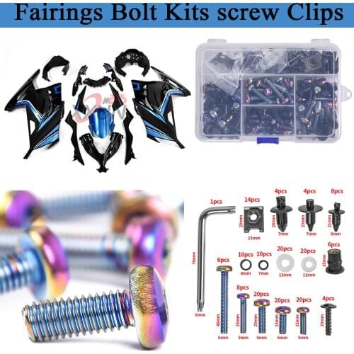 175PCS Motorcycle Fairing Bolt Screws Nuts Body Kit For KTM Yamaha YZF R1 R3 R6 R25 MT07 MT09 FZ07 FZ09 Suzuki GSXR 600 750 1000