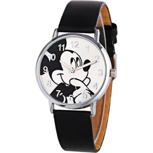2021 Anime Cartoon Mickey Watch For Women Cute Boy Girl Like Sports Watch Five Colors Leather Women Quartz Watches Reloj Mujer