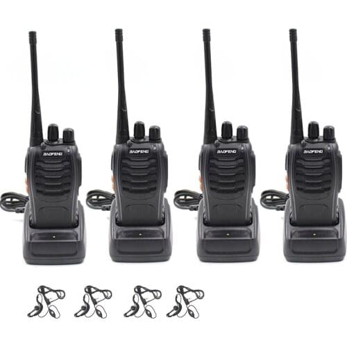 4Pcs Baofeng BF-888S Walkie Talkie UHF A Due Vie Radio BF888S Radio del Palmare 888S Comunicador Transceiver + 4 earpiece