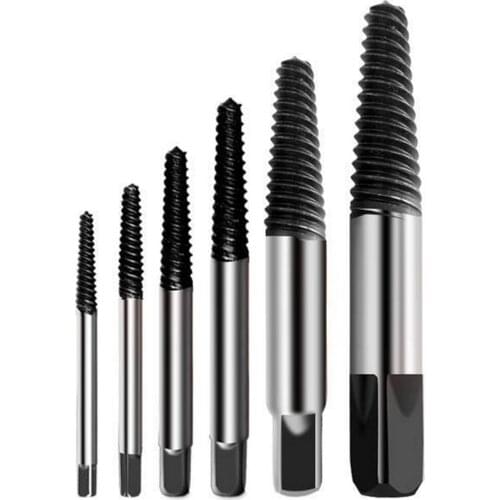 5Pcs/Set Screw Extractor Serrated Thread Square Head Broken Damaged Screw Bolt Remover Tools