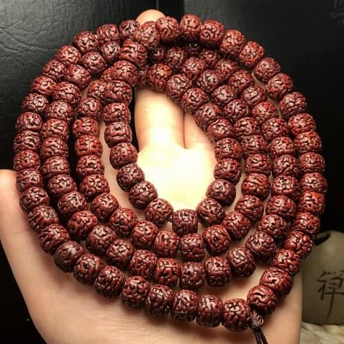 8mm Tibetan Buddhism 108 Old Vajra Bodhi Seeds Prayer Bead Mala Necklace
