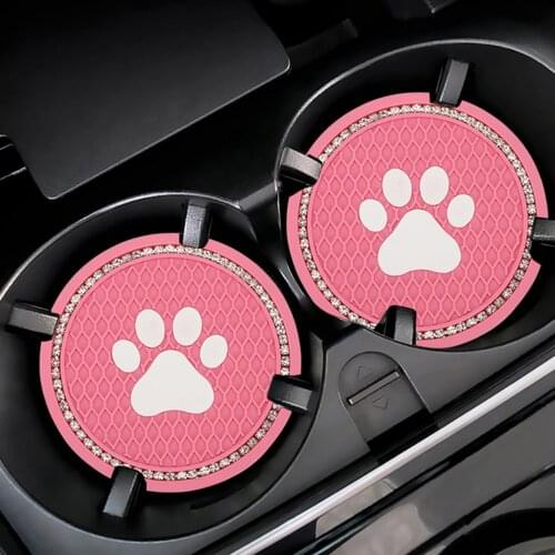 Car Coaster Water Cup Bottle Holder Anti-slip Pad Mat Silica Gel For Interior Decoration Car Styling Cartoon Dog Paw