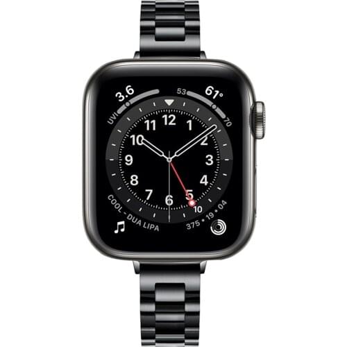 Thin Link Bracelet for apple watch se series 6 5 4 3 44mm 42mm 40mm 38mm band for iwatch strap narrow Stainless Steel Wristband