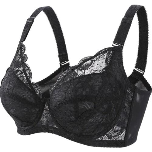 Womens Beauty Lace Bra Plus Size Non Padded Minimizer Bras Full Figure Underwire Brassiere 34 36 38 40 42 44 46 48 B C D E FGH