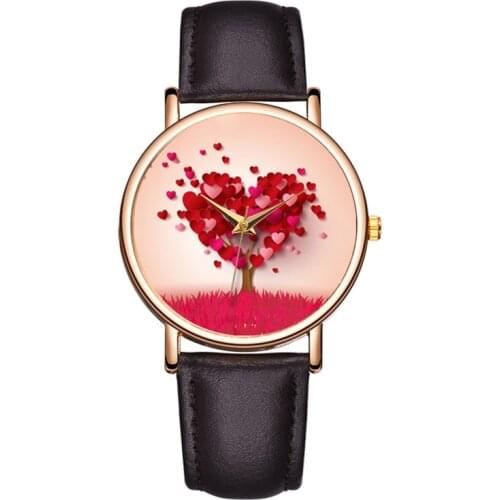 Fashion Womens Watches Leather Ladies Watch with Heart Women Watches Girl Watch Simple Clock reloj mujer Couple Watch