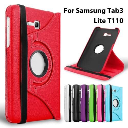 Case For Samsung Galaxy Tab 3 Lite 7"Cover 360 Degree Rotating Stand Case SM-110 T110 T111 Tab E 7.0 T113 T116 T113 Tablet Case