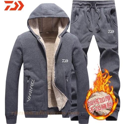 DAIWA Dawa 2021 Fishing Clothing Set Autumn Winter Outdoor Sport Fleece Suits Hiking Fishing Shirt And Pants Men Fishing Jacket