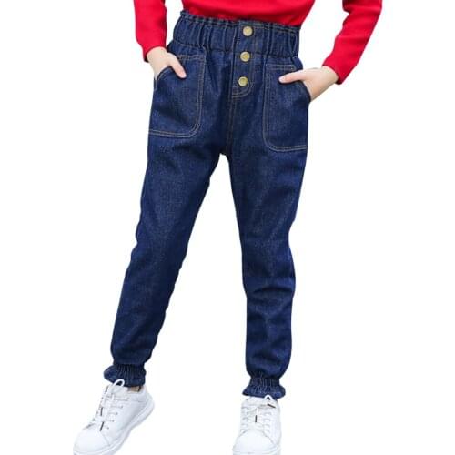 Big Girls Jeans High Waist Girls Jeans Spring Autumn Jeans Kids Casual Style Clothes For Girls 6 8 10 12 14