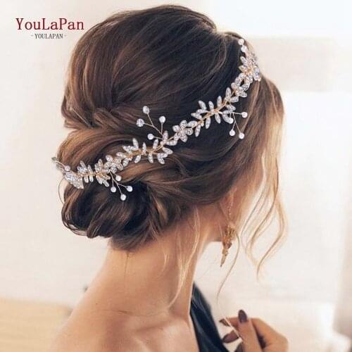YouLaPan HP89 Bride Crowns Wedding Headpiece Pearl Bridal Headband Bridal Flower Headbands Bridal Hair Pieces Accessories