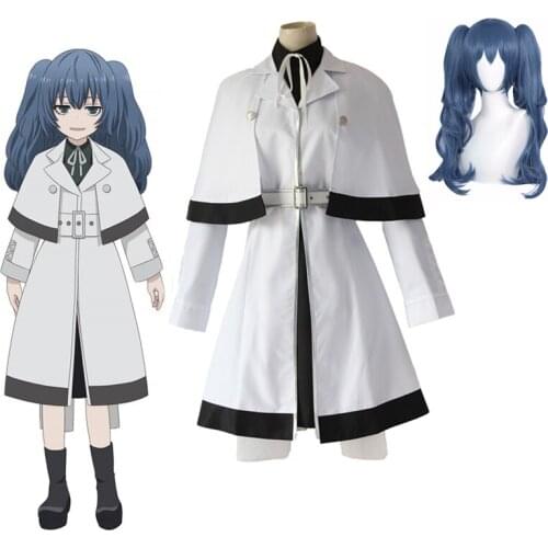 JP Anime Tokyo Ghoul: Re Yonebayashi Saiko Cosplay Costume Women Halloween Tokyo Ghoul Full Set Outfit White Uniform Cloak Wig
