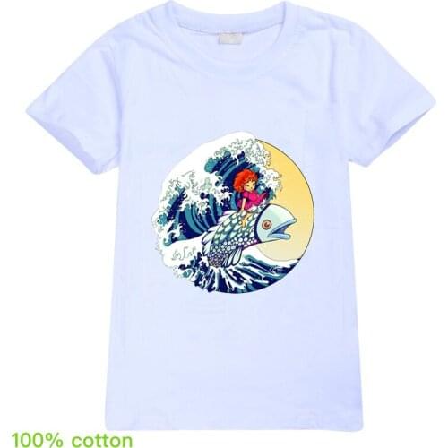 2020 Hot Sale Ponyo on The Cliff T Shirt Happy Birthday Casual Kawaii Kids Tshirts Print Anime Halloween Cartoon T-shirt